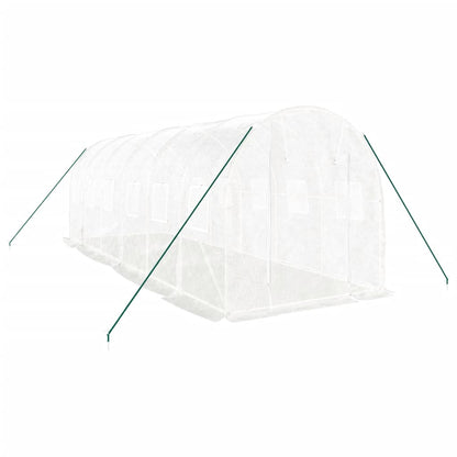 Greenhouse with Steel Frame White 12 m² 6x2x2 m