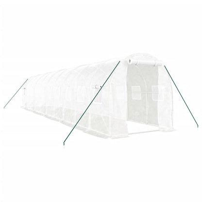 Greenhouse with Steel Frame White 20 m² 10x2x2 m