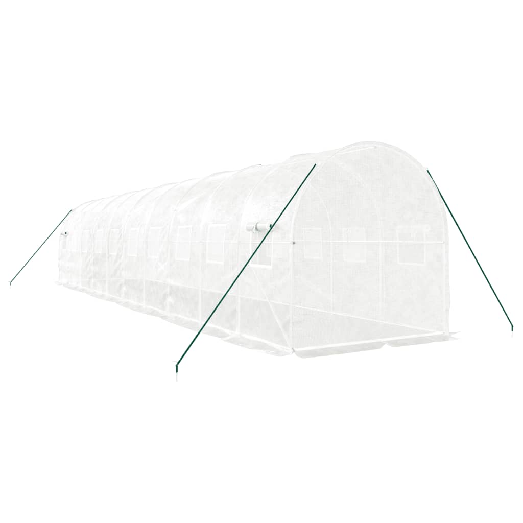 Greenhouse with Steel Frame White 20 m² 10x2x2 m