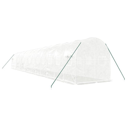 Greenhouse with Steel Frame White 28 m² 14x2x2 m