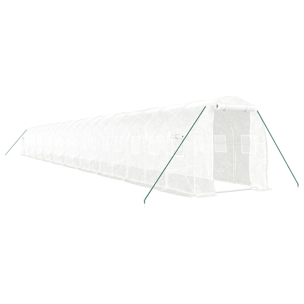 Greenhouse with Steel Frame White 40 m² 20x2x2 m