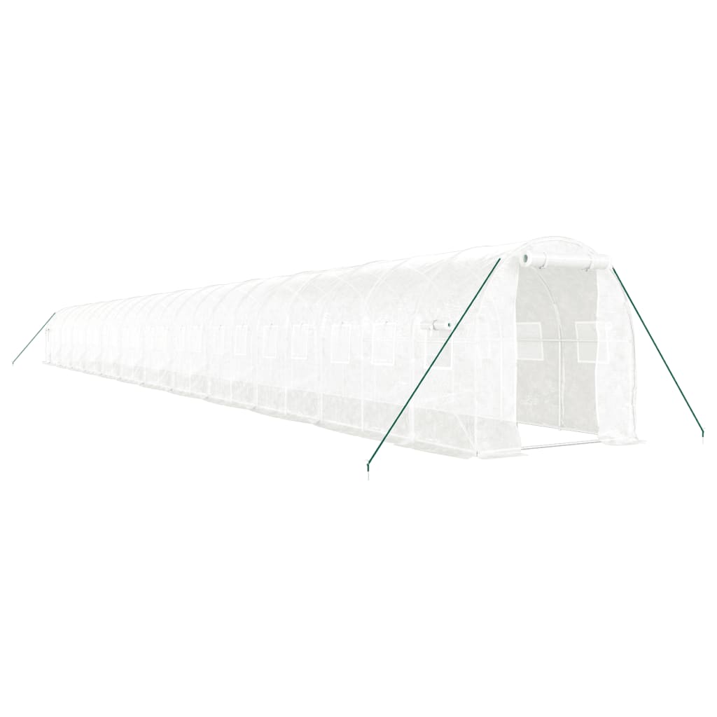 Greenhouse with Steel Frame White 48m² 24x2x2 m