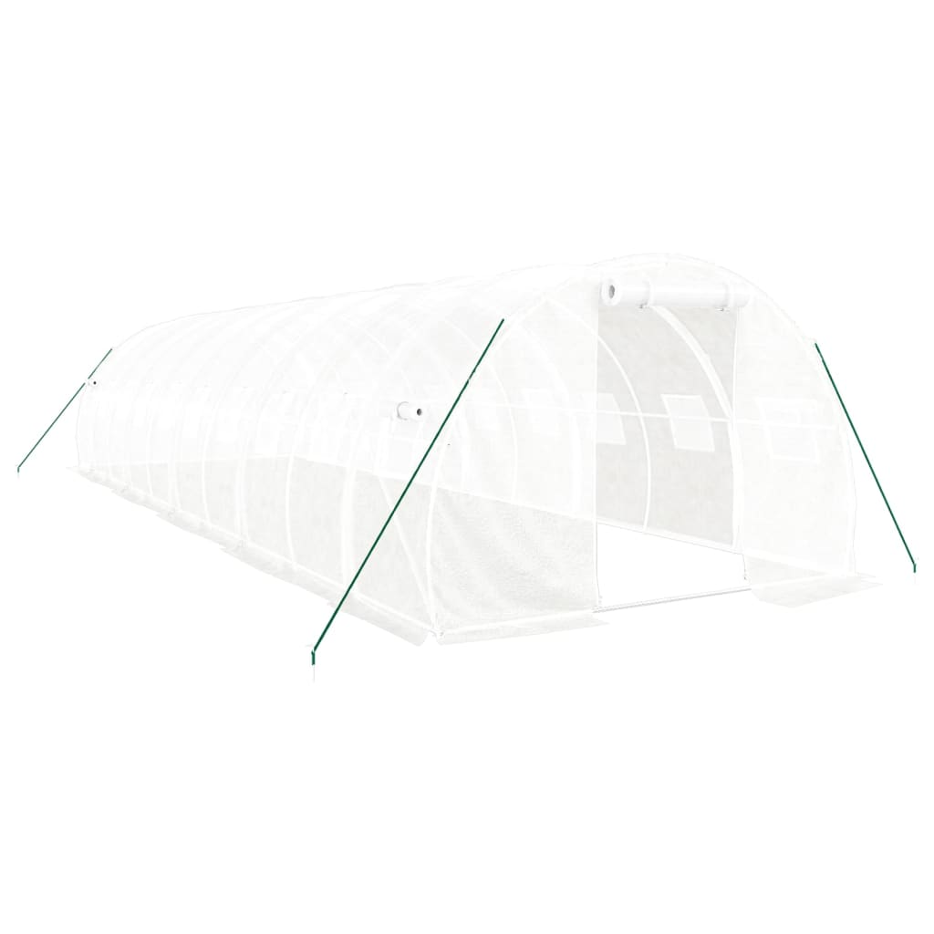 Greenhouse with Steel Frame White 30 m² 10x3x2 m