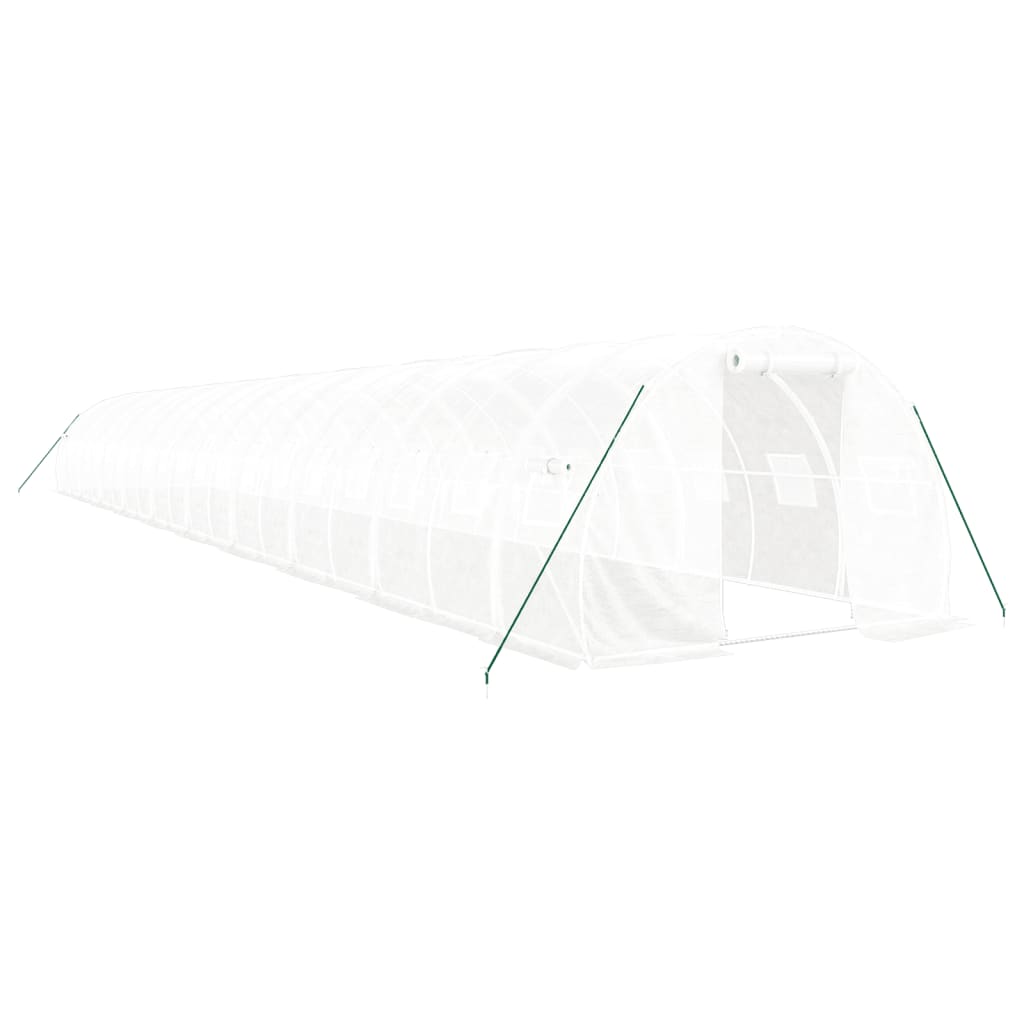 Greenhouse with Steel Frame White 60 m² 20x3x2 m