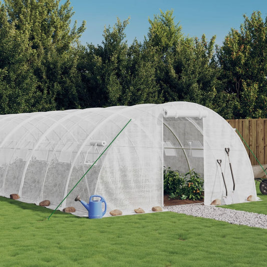 Greenhouse with Steel Frame White 40 m² 10x4x2 m