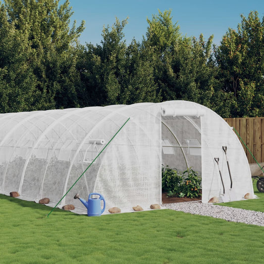 Greenhouse with Steel Frame White 48 m² 12x4x2 m