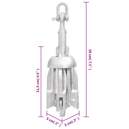 Folding Anchor Silver 0.7 kg Malleable Iron