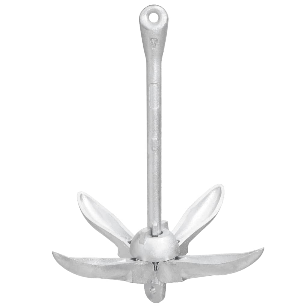 Folding Anchor Silver 8 kg Malleable Iron