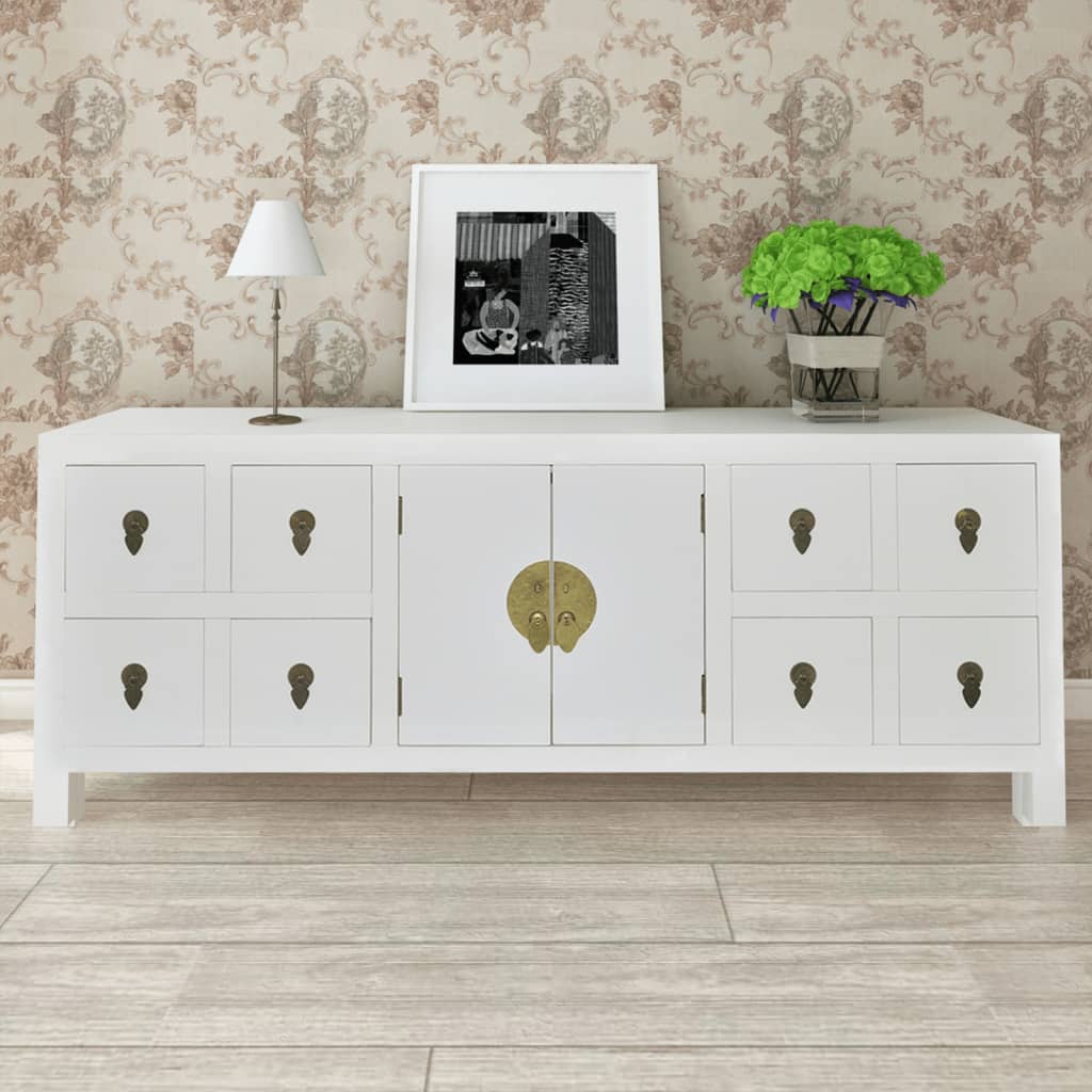 TV Cabinet White 110x24x48 cm Engineered Wood