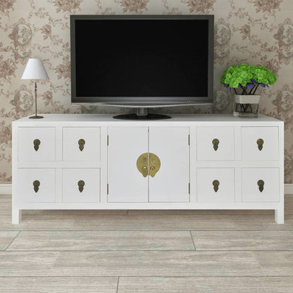 TV Cabinet White 110x24x48 cm Engineered Wood