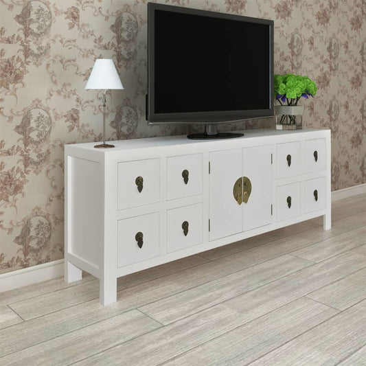 TV Cabinet White 110x24x48 cm Engineered Wood