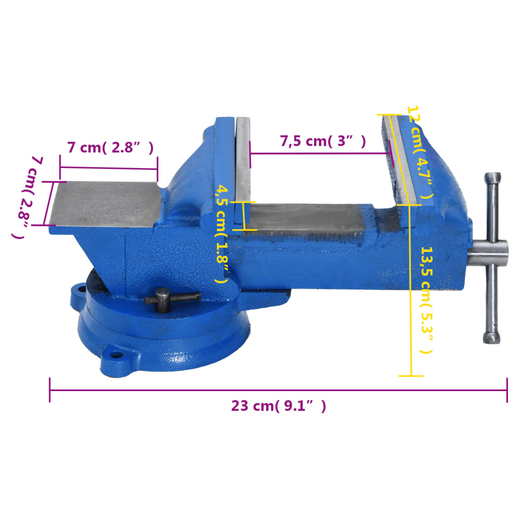 Bench Vise Blue 100 mm Cast Iron