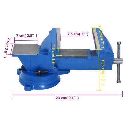 Bench Vise Blue 100 mm Cast Iron