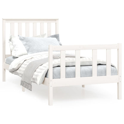 Bed Frame without Mattress White 100x200 cm Solid Wood Pine