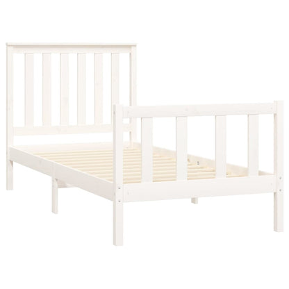 Bed Frame without Mattress White 100x200 cm Solid Wood Pine