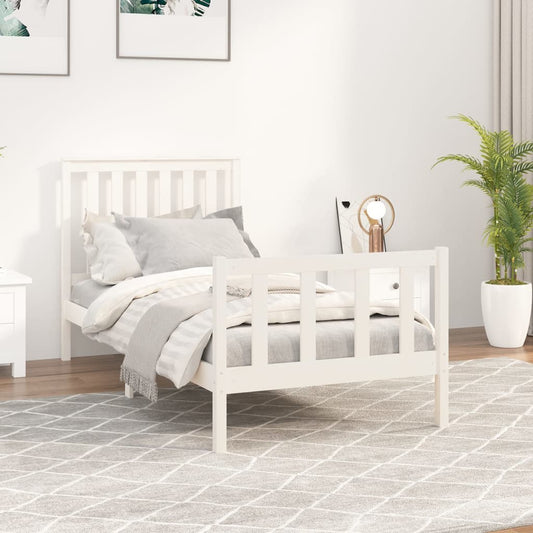 Bed Frame without Mattress White 100x200 cm Solid Wood Pine