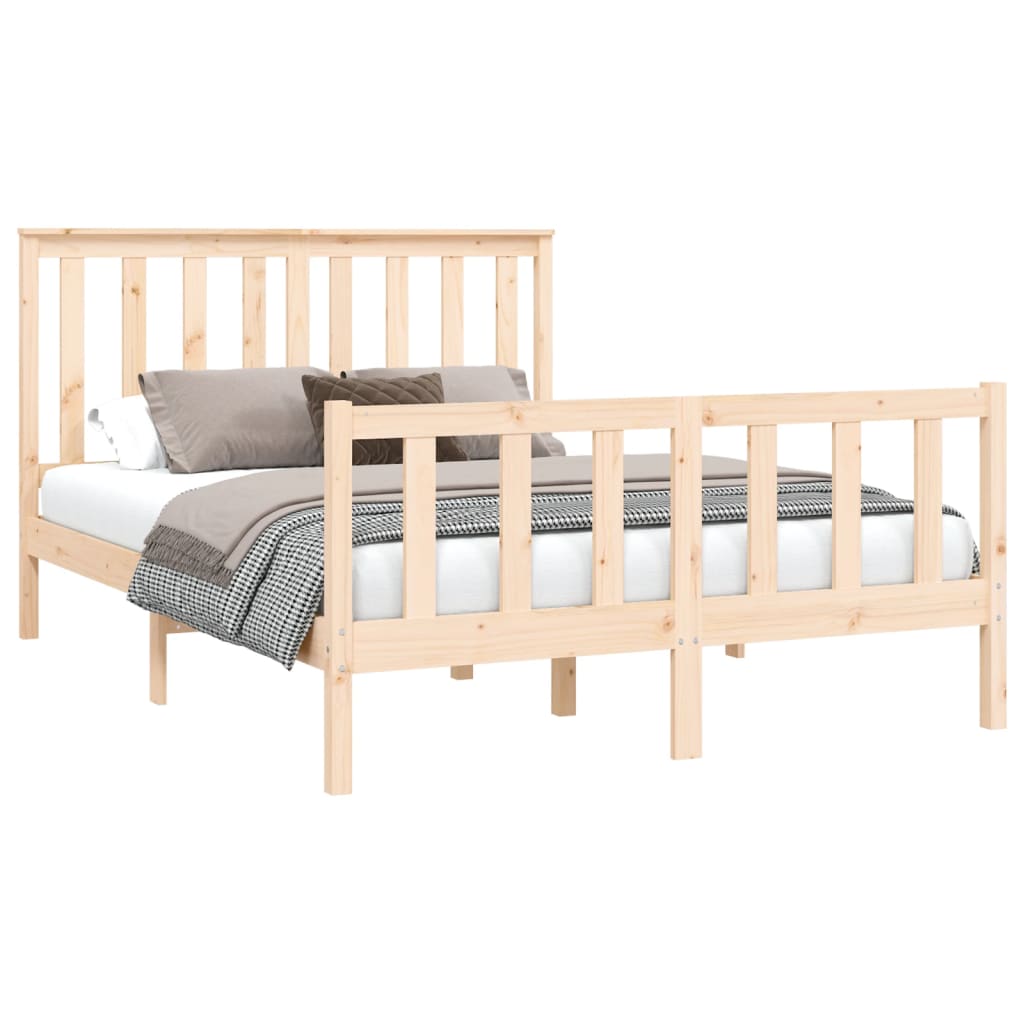 Bed Frame without Mattress 140x200 cm Solid Wood Pine