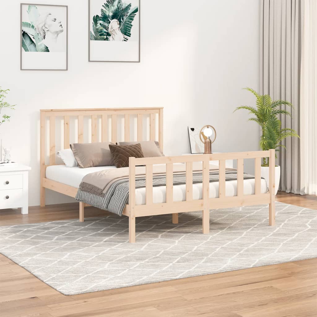 Bed Frame without Mattress 140x200 cm Solid Wood Pine