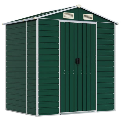 Garden Shed Green 191x130x198 cm Galvanised Steel