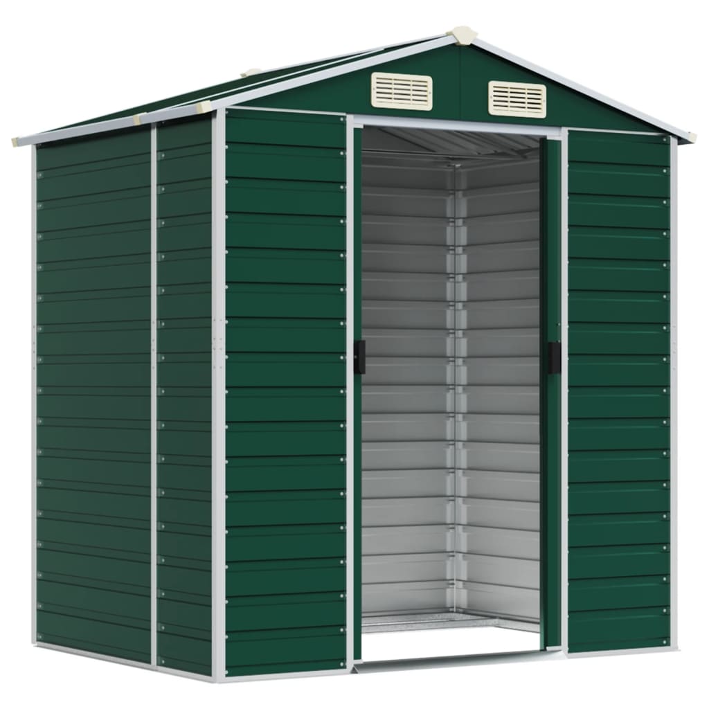 Garden Shed Green 191x130x198 cm Galvanised Steel