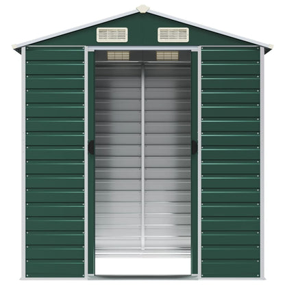 Garden Shed Green 191x130x198 cm Galvanised Steel