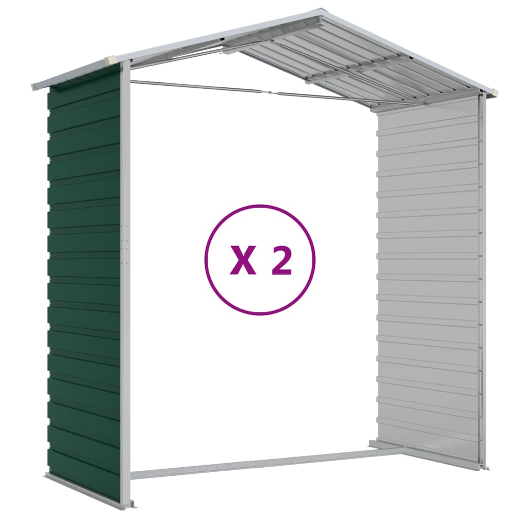 Garden Shed Green 191x215x198 cm Galvanised Steel