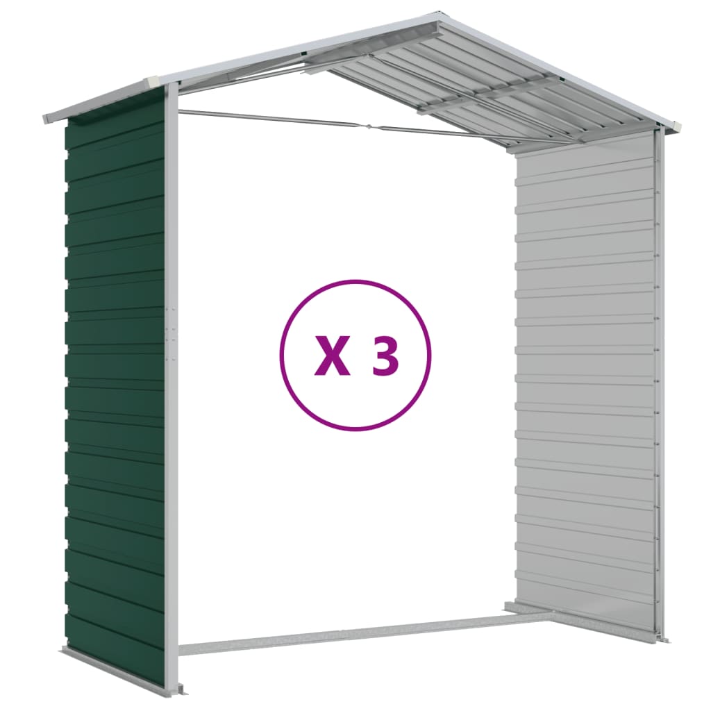 Garden Shed Green 191x300x198 cm Galvanised Steel