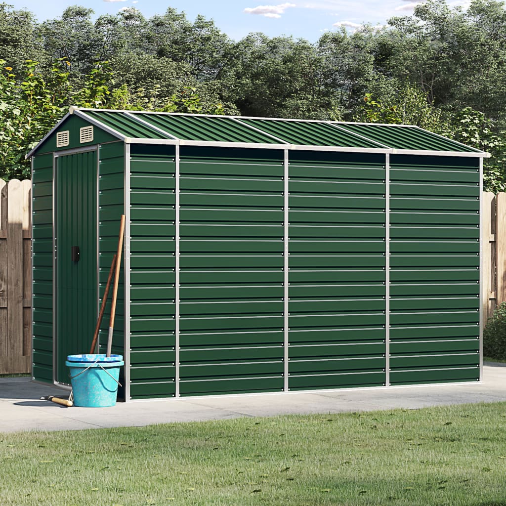 Garden Shed Green 191x300x198 cm Galvanised Steel