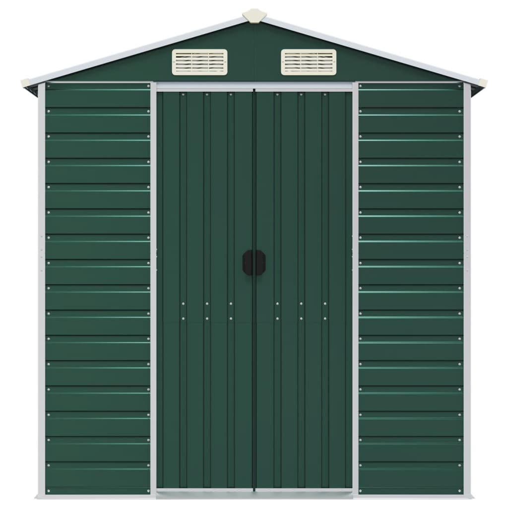 Garden Shed Green 191x470x198 cm Galvanised Steel