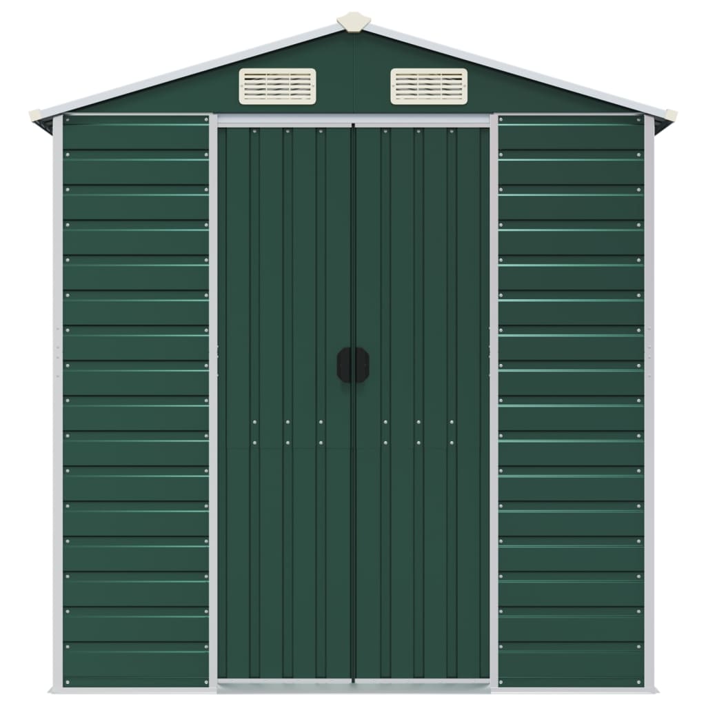 Garden Shed Green 191x555x198 cm Galvanised Steel