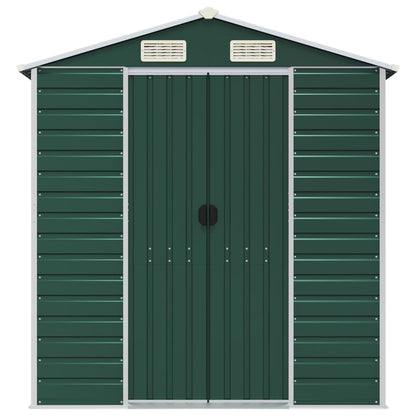 Garden Shed Green 191x555x198 cm Galvanised Steel