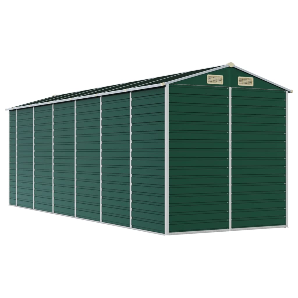 Garden Shed Green 191x555x198 cm Galvanised Steel