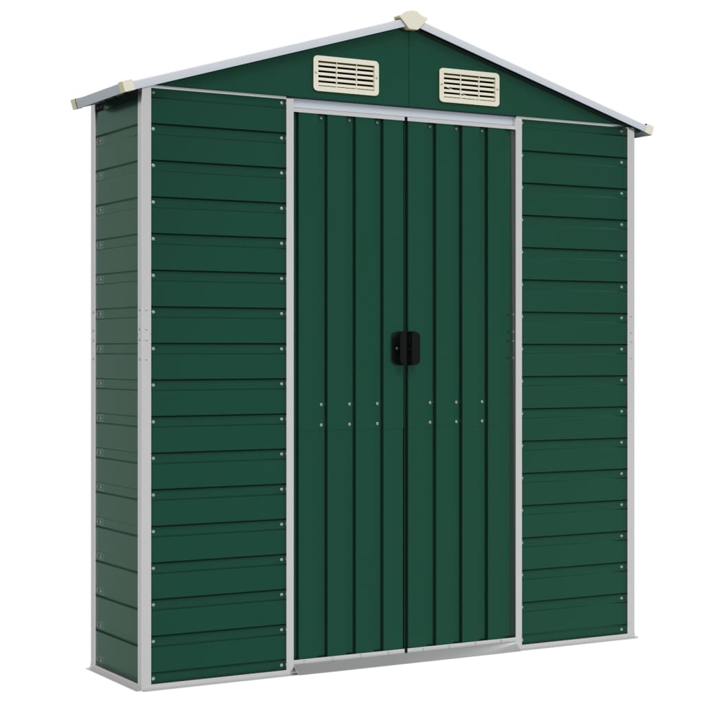 Garden Shed Green 191x555x198 cm Galvanised Steel