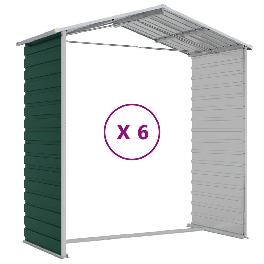 Garden Shed Green 191x555x198 cm Galvanised Steel