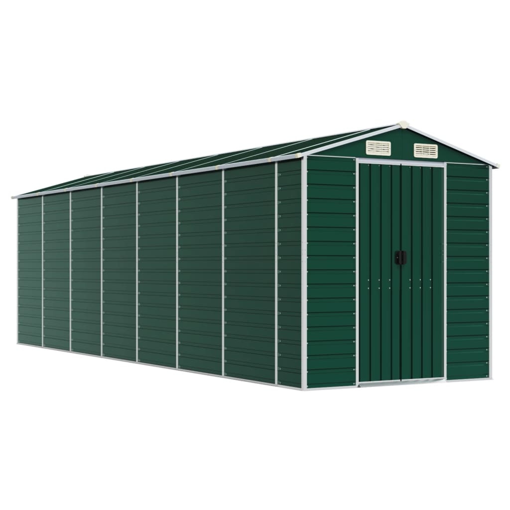 Garden Shed Green 191x640x198 cm Galvanised Steel