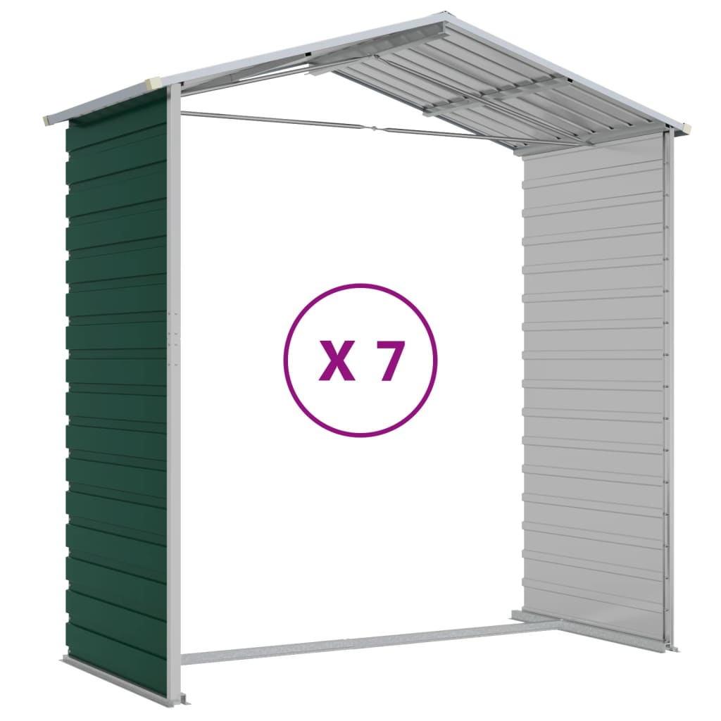 Garden Shed Green 191x640x198 cm Galvanised Steel