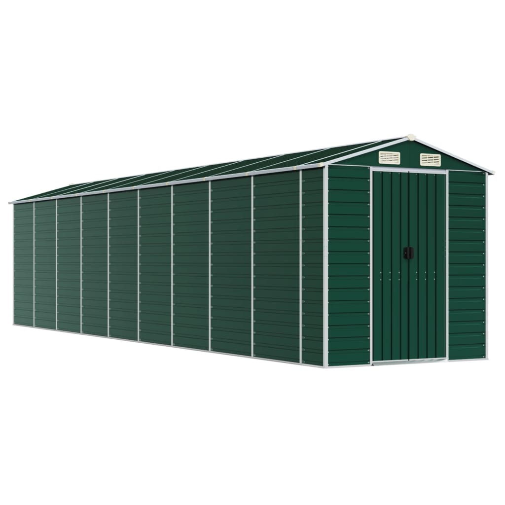 Garden Shed Green 191x810x198 cm Galvanised Steel