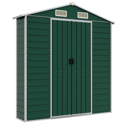 Garden Shed Green 191x810x198 cm Galvanised Steel