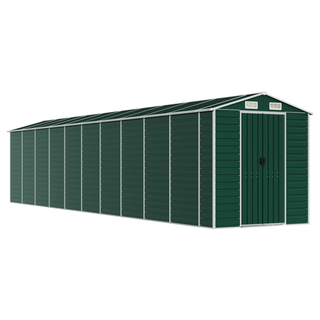 Garden Shed Green 191x895x198 cm Galvanised Steel