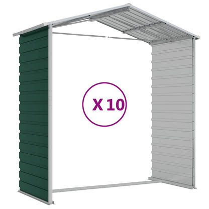 Garden Shed Green 191x895x198 cm Galvanised Steel