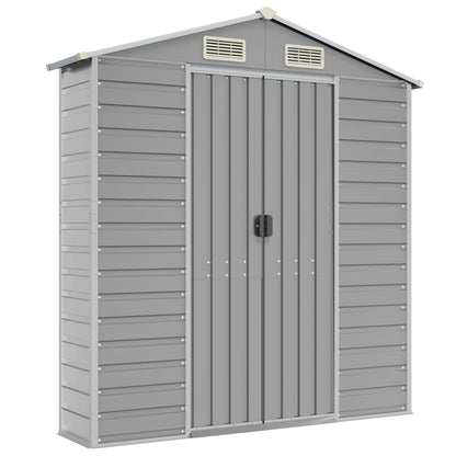 Garden Shed Light Grey 191x300x198 cm Galvanised Steel