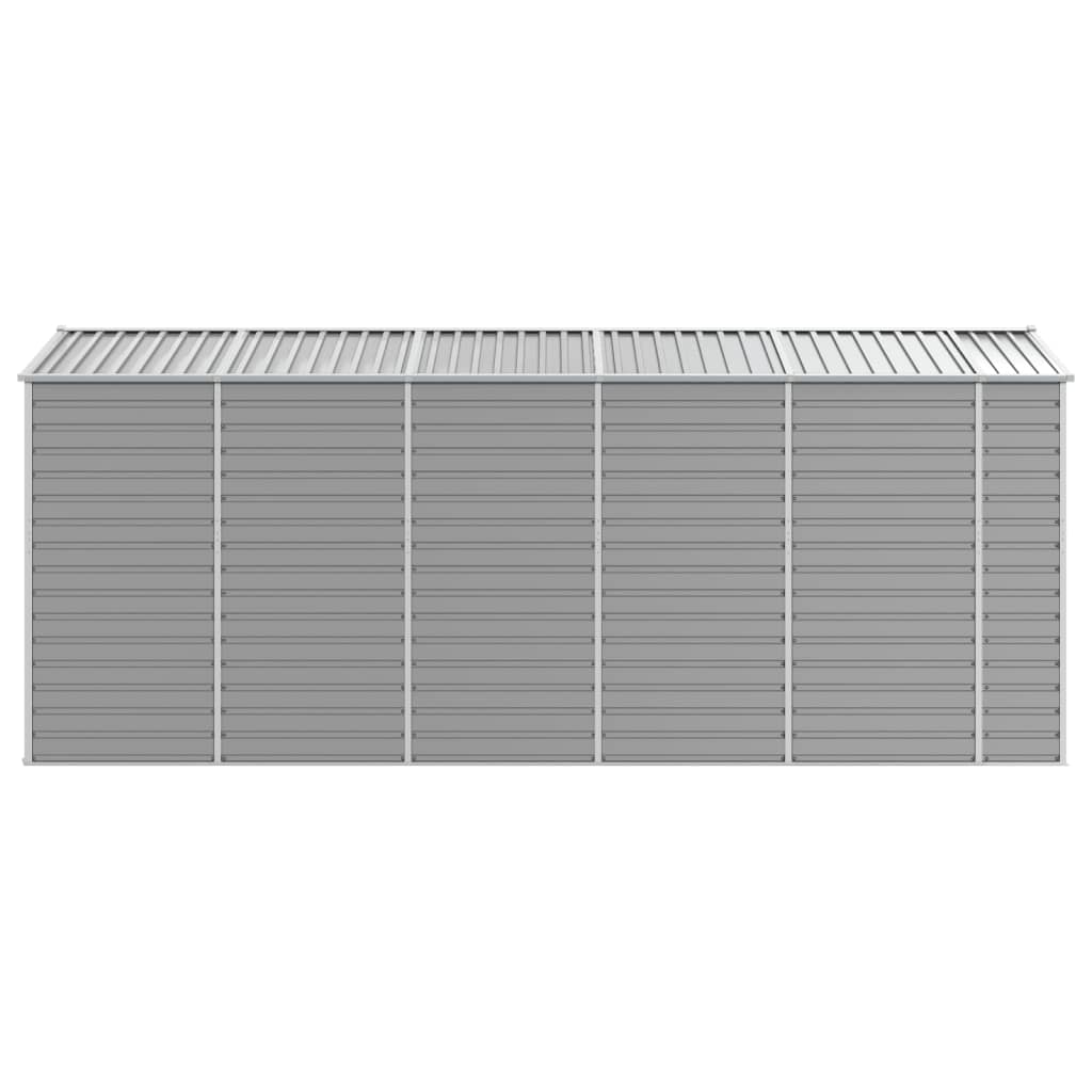 Garden Shed Light Grey 191x470x198 cm Galvanised Steel