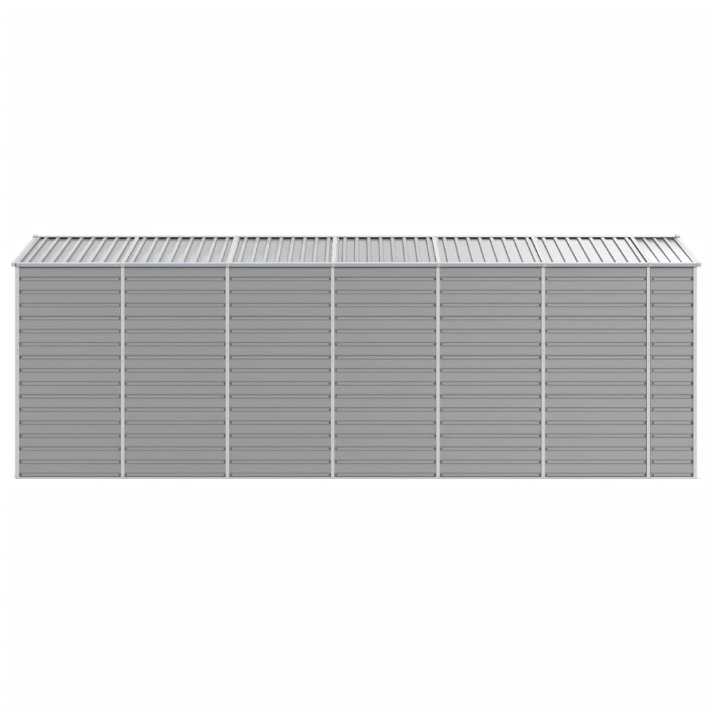 Garden Shed Light Grey 191x555x198 cm Galvanised Steel