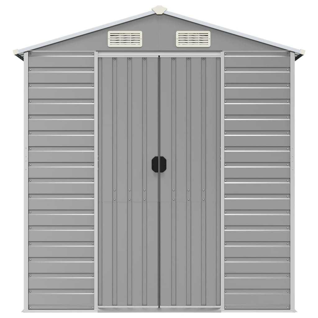 Garden Shed Light Grey 191x810x198 cm Galvanised Steel