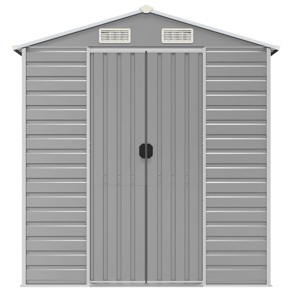 Garden Shed Light Grey 191x895x198 cm Galvanised Steel