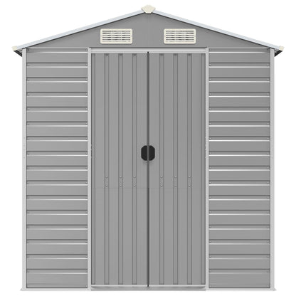 Garden Shed Light Grey 191x895x198 cm Galvanised Steel