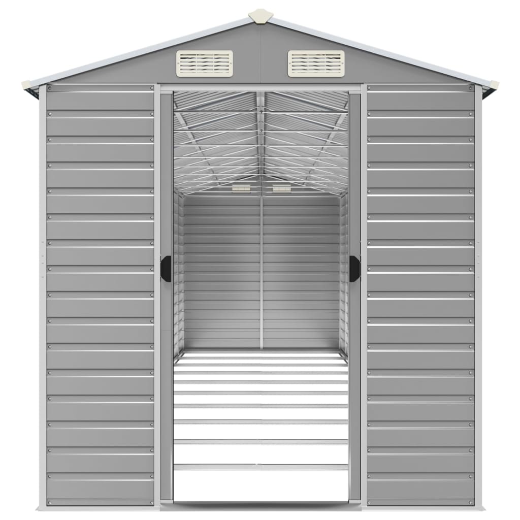 Garden Shed Light Grey 191x895x198 cm Galvanised Steel