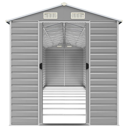 Garden Shed Light Grey 191x895x198 cm Galvanised Steel