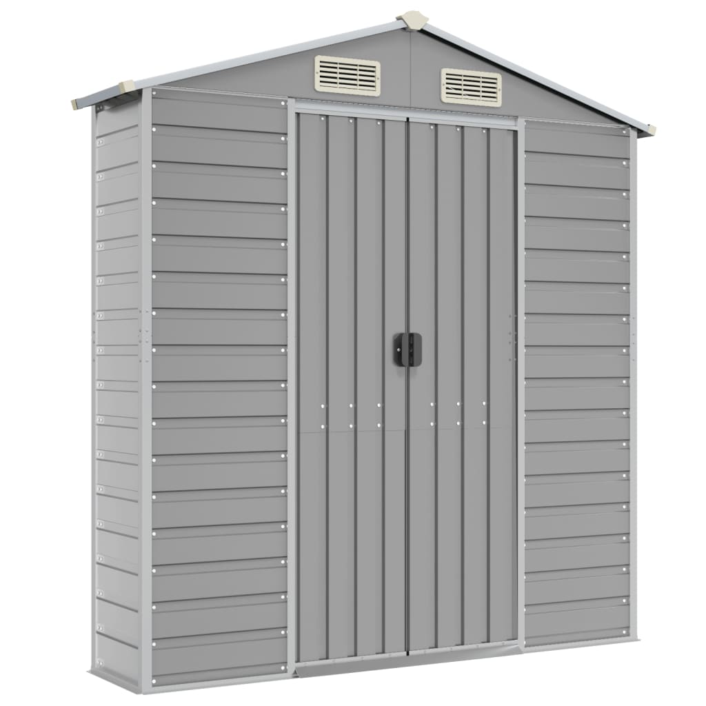 Garden Shed Light Grey 191x895x198 cm Galvanised Steel