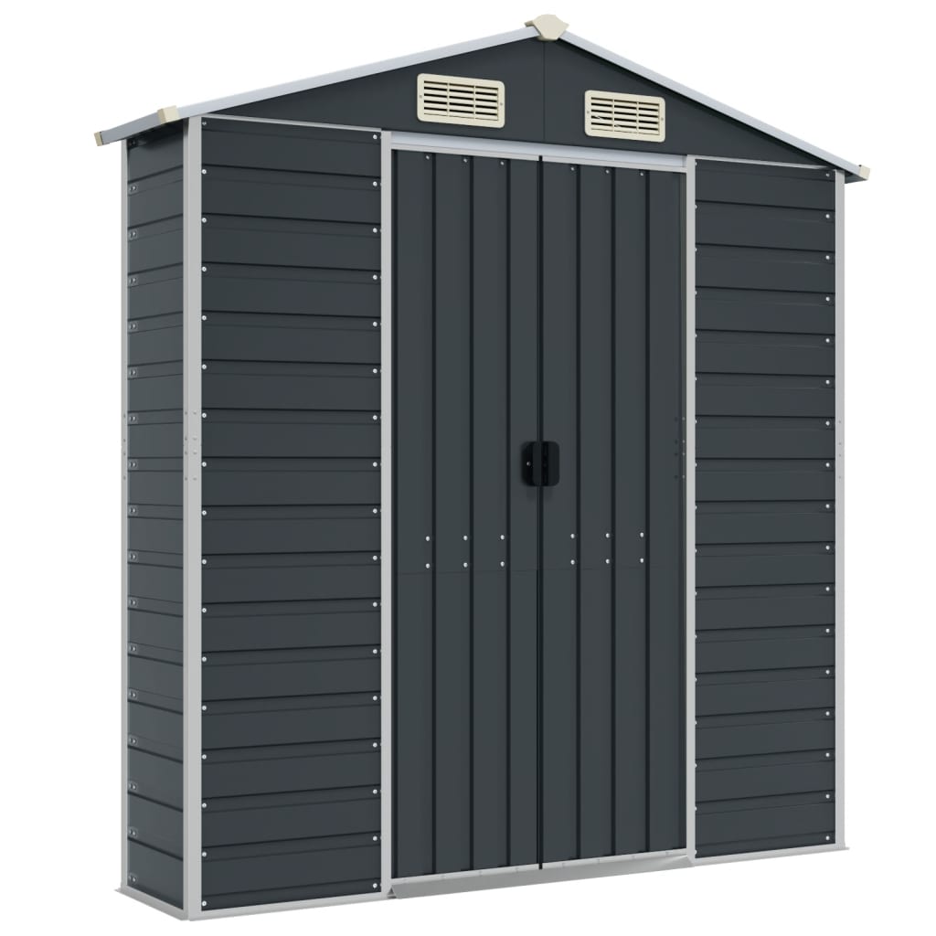 Garden Shed Anthracite 191x130x198 cm Galvanised Steel